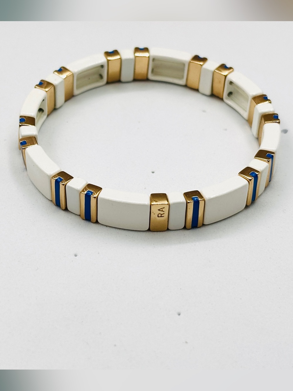 ROXANNE ASSOULIN Cream & Blue Enamel Bracelet Birthday & Party & Gift